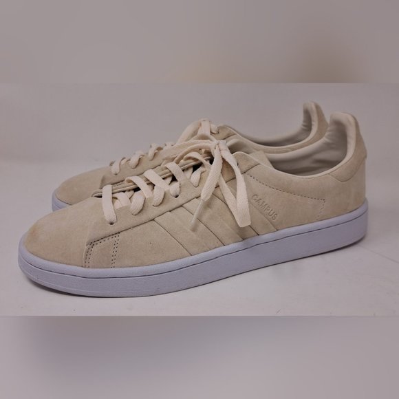 adidas Men's Campus Stitch and Turn Sneakers Shoes Chalk White Low Cut Suede 11 - Picture 4 of 9